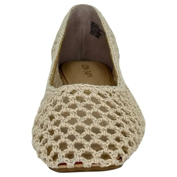 On 34th Naomie Cream Crotchet Breathable Womens Flats Size 8.5M - Picture 6 of 12
